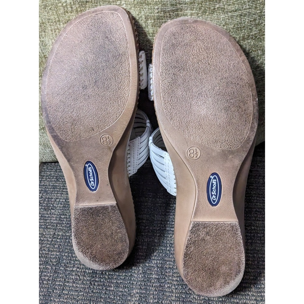 Dr. Scholl's Sandal Women's 8.5 White Woven Leather Upper Bette Air Pillow Slide - Picture 5 of 6